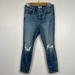 Good American Good Legs Crop Distressed Jeans - Size 12/31